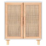 vidaXL Buffet Blanc 60x30x70 cm Bois de pin massif et rotin naturel