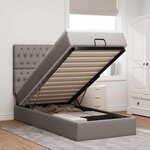 vidaXL Cadre de lit ottoman avec matelas taupe 90x190 cm tissu