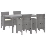 vidaXL Set de salle à manger de jardin 5 Pièces Gris clair
