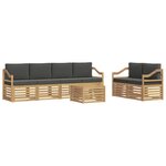 vidaXL Ensemble de canapés d'extérieur 7 pc Blanc et anthracite