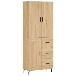 vidaXL Buffet haut Chêne sonoma 69 5x34x180 cm Bois d'ingénierie