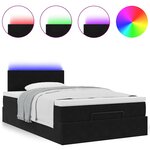 vidaXL Lit ottoman avec matelas et LED noir 120x190 cm velours