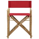 vidaXL Chaises pliables de directeur lot de 2 Rouge Bambou et tissu