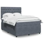 vidaXL Sommier à lattes de lit et matelas Gris foncé 160x200cm Velours