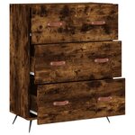 vidaXL Commode chêne fumé 69 5 x 34 x 90 cm bois d'ingénierie