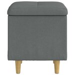 vidaXL Ottoman avec rangement Gris foncé 40 x 40 x 45 cm tissu