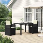 vidaXL Chaises de jardin salle à manger 2 Pièces Anthracite et crème PP