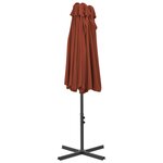 vidaXL Parasol d'extérieur avec poteau en aluminium terre cuite