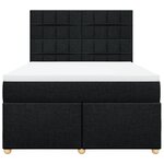 vidaXL Sommier à lattes de lit avec matelas Noir 160x200 cm Tissu