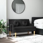 vidaXL Banc avec coussins noir 113x64 5x75 5 cm tissu