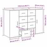 vidaXL Buffets Corona 2 Pièces Chêne artisanal 59 x 39 x 80 cm