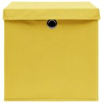vidaXL Boîtes de rangement avec couvercles 4 Pièces 28x28x28 cm Jaune