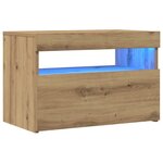 vidaXL Meubles TV avec lumières LED 2 Pièces chêne artisanal