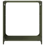 vidaXL Portant de bois chauffage vert olive 60x28x65 cm