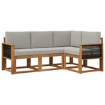 vidaXL Ensemble de canapés d'extérieur 4 pc Naturel et gris clair