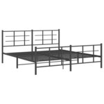 vidaXL Cadre de lit métal sans matelas avec pied de lit noir 180x200cm