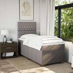 vidaXL Sommier à lattes de lit avec matelas Taupe 90x190 cm Tissu
