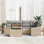 vidaXL Ensemble de canapé de jardin Réglable 6 Pièces Beige et Gris clair