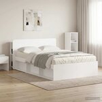 vidaXL Cabinet de Tête de Lit avec stockage Blanc 135 x 18 5 x 80 cm