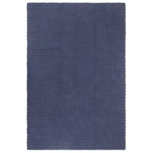 vidaXL Tapis rectangulaire Bleu marine 180x250 cm Coton