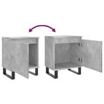 vidaXL Tables de chevet 2 Pièces gris béton 40x30x50 cm bois d'ingénierie