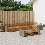 vidaXL Ensemble de canapés d'extérieur 8 Pièces Naturel