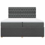 vidaXL Sommier à lattes de lit avec matelas Gris foncé 200x200cm Tissu