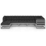 vidaXL Salon de jardin 7 Pièces avec coussins Bois de pin massif