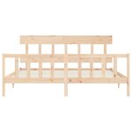 vidaXL Cadre de lit avec tête de lit 200x200 cm bois massif