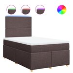 vidaXL Sommier à lattes de lit et matelas marron foncé 120x190cm tissu