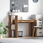 vidaXL Bureau Informatique Bois vieilli Bois d'ingénierie Moyen