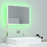 vidaXL Miroir à LED de bain Blanc brillant 60x8 5x37 cm Acrylique