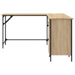 vidaXL Bureau chêne sonoma 141x141x75 cm bois d'ingénierie