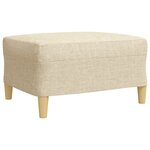 vidaXL Ensemble de canapés 4 Pièces avec repose-pied crème tissu