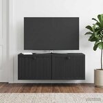 vidaXL Meuble TV mural Noir 78 5 x 31 x 30 cm Bois d'ingénierie