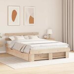 vidaXL Cadre de lit avec tiroir Marron 150 x 200 cm Bois massif en pin