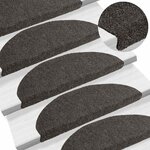 vidaXL Tapis d'escalier autocollants 30 pièces 65 x 21 x 4 cm Anthracite Demi-rond Grand