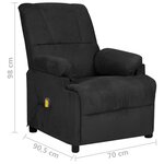 vidaXL Fauteuil de massage noir tissu microfibre