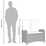 vidaXL Banc inclinable de jardin avec coussins beige résine tressée
