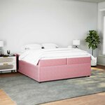 vidaXL Sommier à lattes de lit avec matelas Rose 200x200 cm Velours