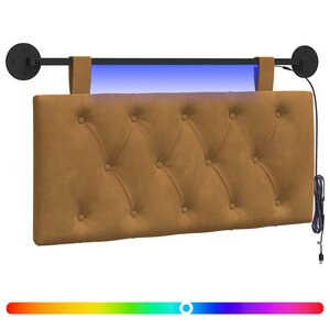 vidaXL Tête de lit suspendue Marron Velours