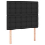 vidaXL Sommier à lattes de lit avec matelas Noir 80x200cm Similicuir