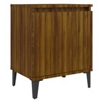 vidaXL Tables de chevet avec pieds en métal chêne marron 40x30x50 cm