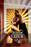 Carte CATCH Rouge Catcheur Combat Lutte Professionnelle avec enveloppe 12x17 5cm