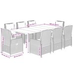 vidaXL Ensemble à manger de jardin et coussins 9 Pièces marron poly rotin
