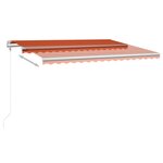 vidaXL Auvent manuel rétractable avec LED 4x3 m Orange et marron