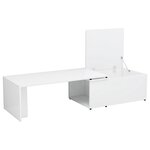 vidaXL Table basse Blanc brillant 150x50x35 cm Aggloméré