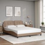 vidaXL Cadre de lit avec lumières LED cappuccino 160x200 cm similicuir
