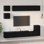 vidaXL Ensemble meuble TV avec étagère Autre avec stockage 8 Pièces Chêne noir
