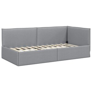 vidaXL Cadre de lit d'angle Gris clair 90 x 200 cm tissu